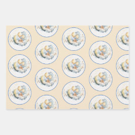 Vintag über dem Mond Baby-Duschpapier Geschenkpapier Set