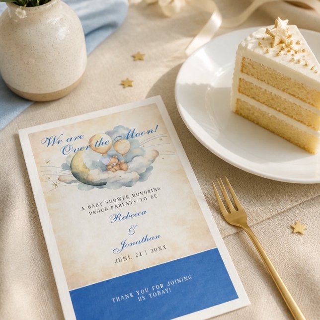 Vintag über der Mond Babydusche Serviette (Von Creator hochgeladen)