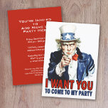 Vintag Uncle Sam - Komm zu meinem Party Einladung<br><div class="desc">Ideal für diese Sommer GRILLEN oder Cocktail Party. Fügen Sie Ihrem 4. Juli-Event einen kleinen Spaß hinzu.</div>