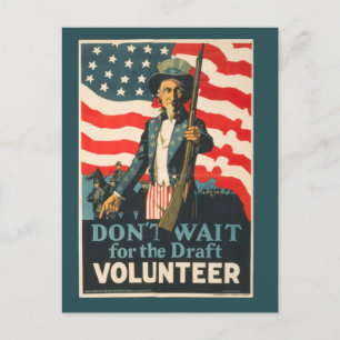 Vintag Uncle Sam War Postcard Postkarte