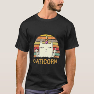 Vintag Unicorn Kitty Rainbow Kat Kittycorn Unicor T-Shirt