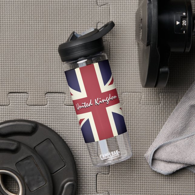 Vintag Union Jack Flag, Großbritannien, Vereinigte Trinkflasche (Fitnessstudio)