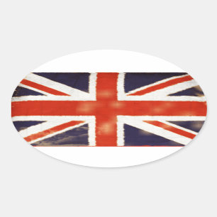 Vintag Union Jack Oval Aufkleber