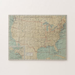 Vintag United Staaten Lighthouse Map (1898)