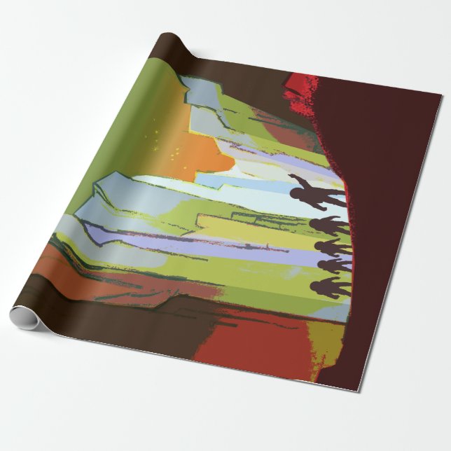 Vintag unterrichten Sie auf Mars-Einstellung Geschenkpapier (Ungerollt)