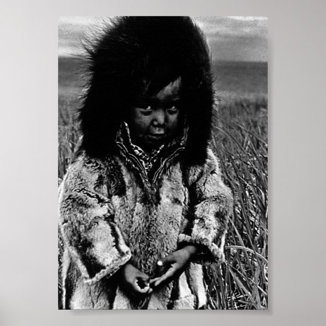 Vintag USA Alaska eskimo Junge Poster (Vorne)