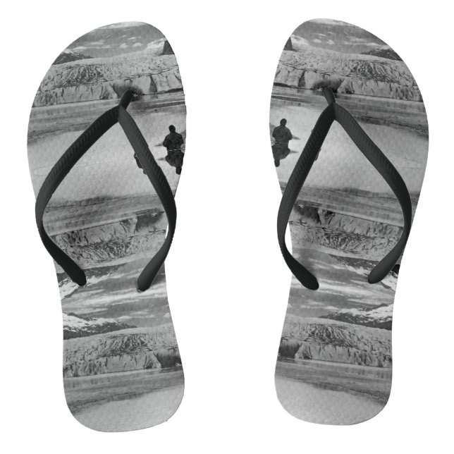Vintag USA Alaska Mendenhall Gletscher Juneau Flip Flops (Fußbett)