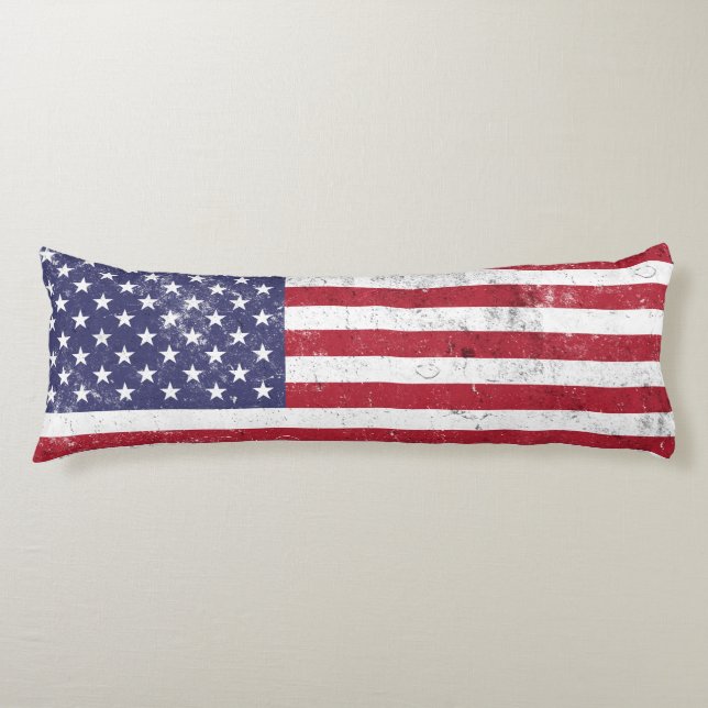 Vintag USA Flag Patrioamerikanisches Red White Blu Seitenschläferkissen (Vorderseite)