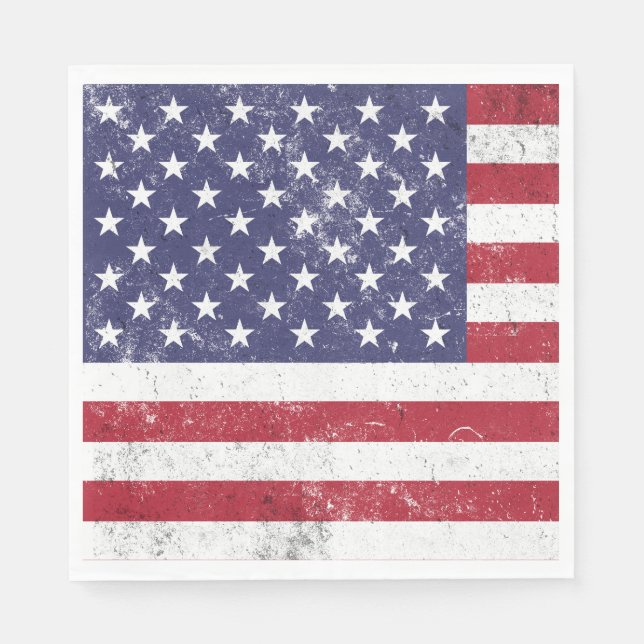 Vintag USA Flag Patrioamerikanisches Red White Blu Serviette (Vorderseite)