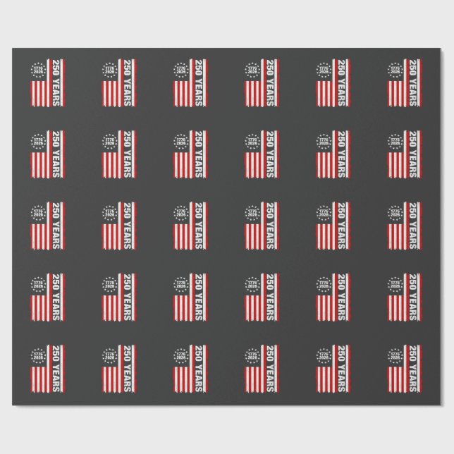 Vintag USA Halbjahrhundert 250 Geschenkpapier (Flach)