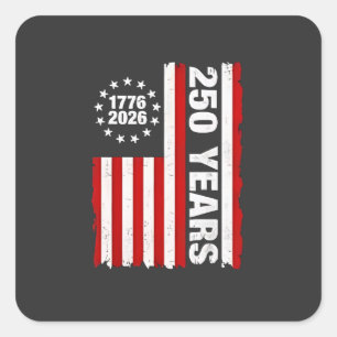 Vintag USA Halbjahrhundert 250 Quadratischer Aufkleber