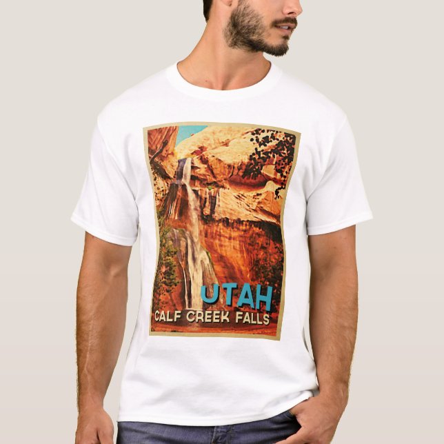 Vintag Utah Calf Creek Falls T-Shirt (Vorderseite)