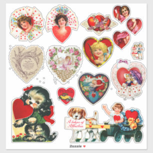 Vintag Valentine Aufkleber