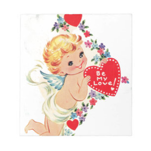Vintag Valentine Cherub Angel Be Meine Liebe Notizblock