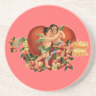 Vintag Valentine Cherubs Untersetzer