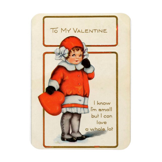 Vintag Valentine Girl Magnet (Vertikal)