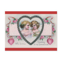Vintag Valentine Gruß Postkarte