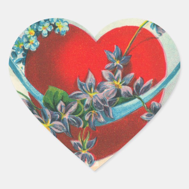 Vintag Valentine Heart Stickers (Vorderseite)