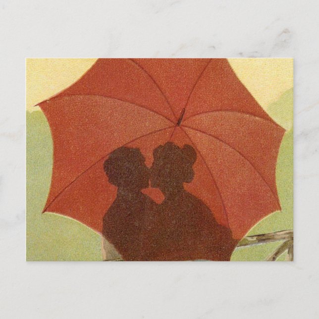 Vintag Valentine Kiss ! Feiertagspostkarte (Vorderseite)