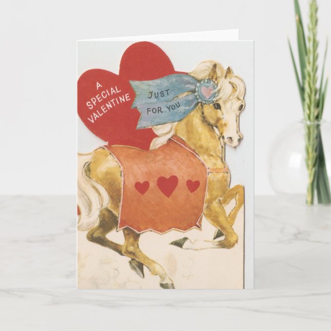 Vintag Valentine Palomino Feiertagskarte (Vorderseite)
