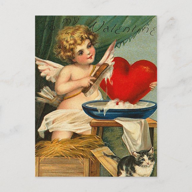 Vintag Valentine Postkarte (Vorderseite)