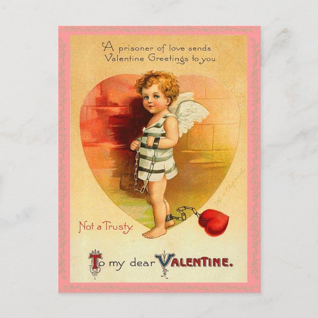 Vintag Valentine Postkarte (Vorderseite)