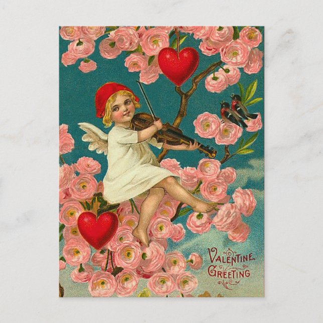 Vintag Valentine Postkarte (Vorderseite)
