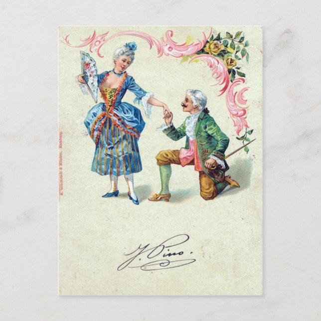 Vintag Valentine Postkarte (Vorderseite)
