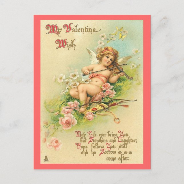 Vintag Valentine Postkarte (Vorderseite)
