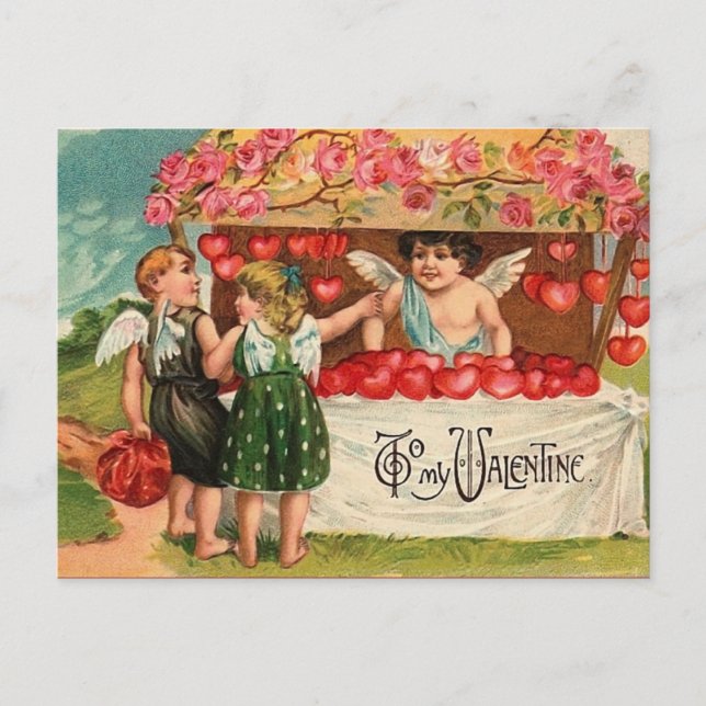 Vintag Valentine Postkarte (Vorderseite)