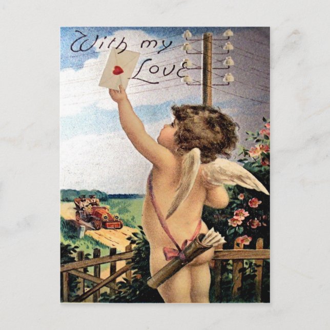 Vintag Valentine Postkarte (Vorderseite)