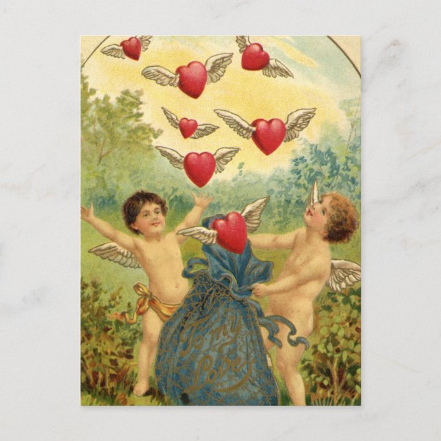Vintag Valentine Postkarte (Vorderseite)