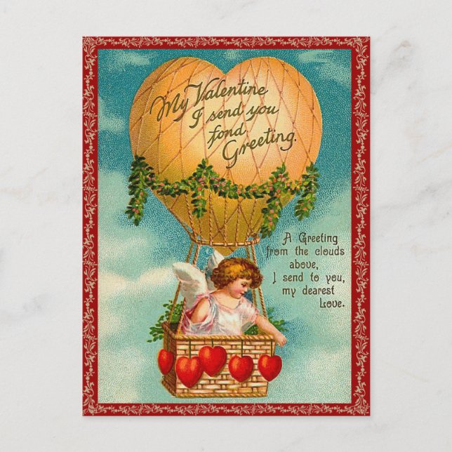 Vintag Valentine Postkarte (Vorderseite)