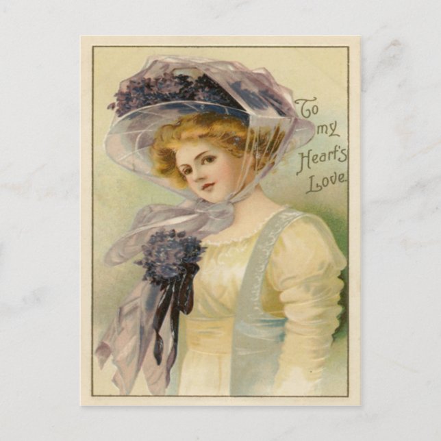 Vintag Valentine Postkarte (Vorderseite)