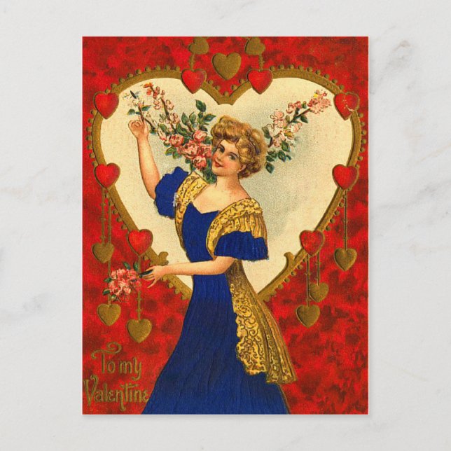 Vintag Valentine Postkarte (Vorderseite)