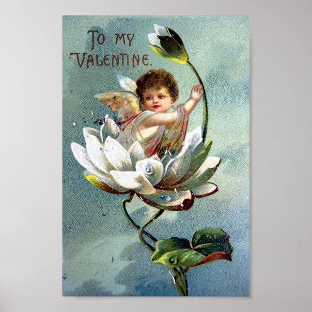 Vintag Valentine Postkarte Poster (Vorne)