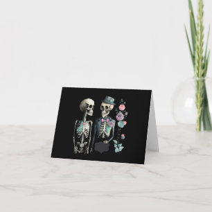 Vintag Valentine Skeleton Couple Karte