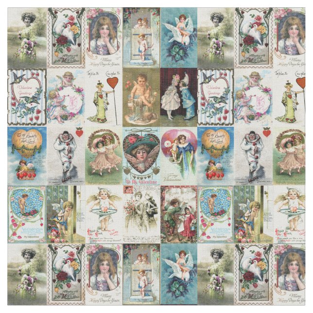 Vintag Valentine Stoff (Nahaufnahme)