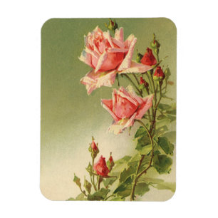 Vintag Valentinstag Rosa Viktorianische Gartenanla Magnet