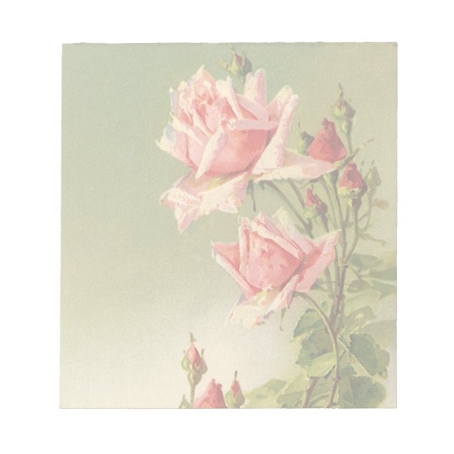 Vintag Valentinstag Rosa Viktorianische Gartenanla Notizblock (Vorderseite)
