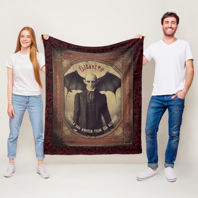 Vintag Vampire Gothic Halloween Dracula Fleecedecke (Beispiel)