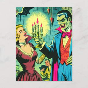 Vintag Vampire Horror Comicen Postkarte