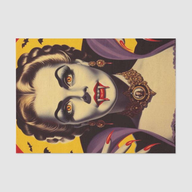 Vintag Vampire Woman Seidenpapier (Vorderseite)