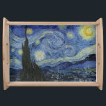 Vintag Van Gogh: Die Sternennacht Serviertablett<br><div class="desc">Dieses Design wird von Vincent van Gogh's 1889 Ölgemälde auf der Leinwand "The Starry Night" inspiriert.</div>