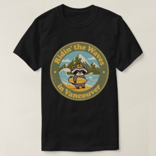 Vintag Vancouver Raccoon Surfer T-Shirt