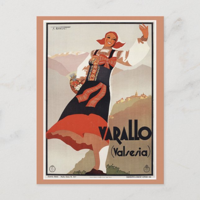Vintag Varallo Italien Tourismus Postkarte (Vorderseite)