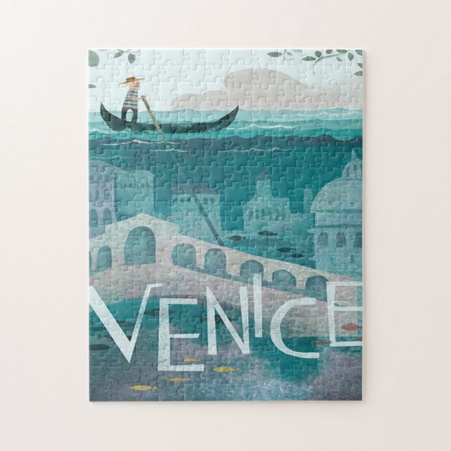 Vintag Venedig Italien Gondala Landschaftliche Rei (Vertikal)