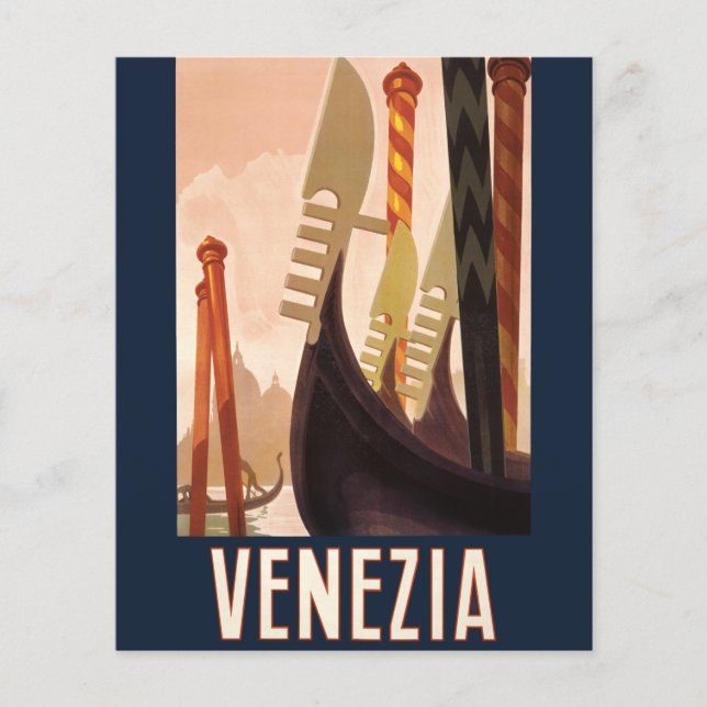 Vintag Venedig Italien Gondelfahrt (Vorderseite)