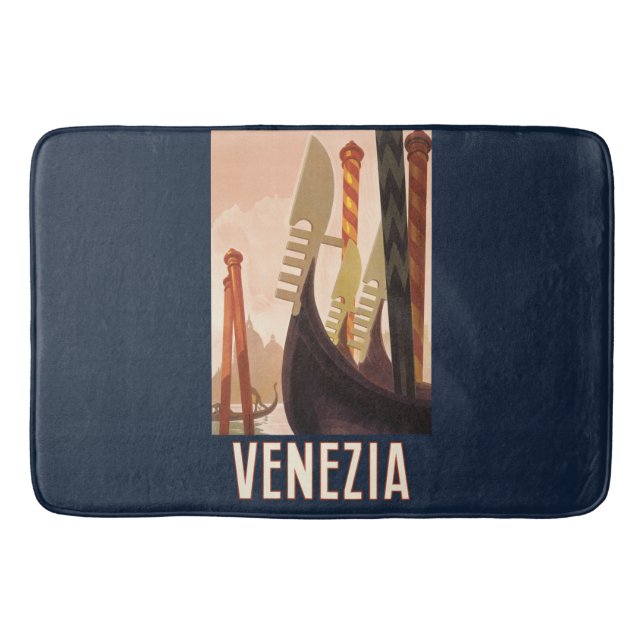 Vintag Venedig Italien Gondelfahrt Badematte (Vorderseite)