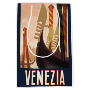 Vintag Venedig Italien Gondelfahrt Mittlere Geschenktüte